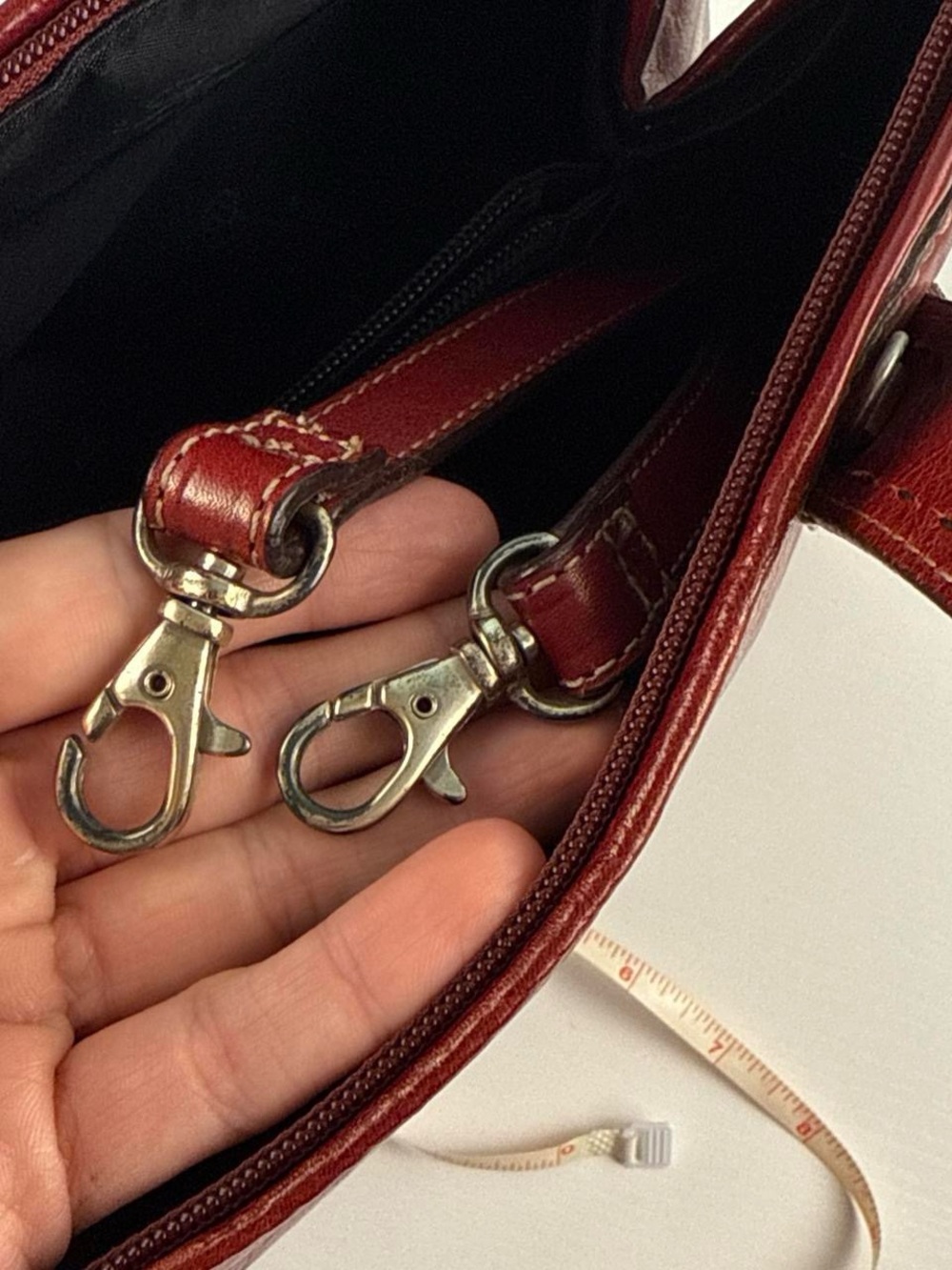 Fossil Sedona Dark Cognac Red Leather Saddle Shoulder Bag - Picture 4 of 8